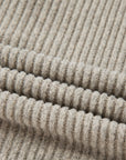 Solid Ribbed Knit Drop Shoulder Henley Top