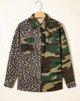 Leopard Camo Patchwork Oversized Shacket
