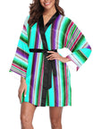 Turquoise Serape Women's Lounge Kimono Robe