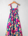 Floral High Waist Sleeveless Flared Maxi Dress