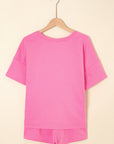Solid V-Neck Tee and Drawstring Shorts Set