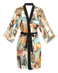 Baha Ranch Colores de Mexico Pictures of the Southwest Satin Kimono Sleeve Robe