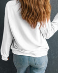 Solid Drop Shoulder Crewneck Pullover Sweatshirt