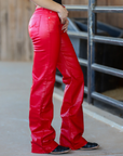 SIGNATURE TROUSERS - RED METALLIC