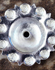 Western Screw Back Concho Silver Finish Floral Saddle Bling Cowgirl