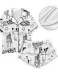 Baha Ranch Ranch Life Western Cowgirl Satin Ruffle Pajama Set