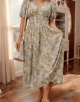 Nora Puff Sleeve Long Dress