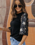 Lara Splicing Half Sleeve Top