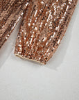 Sequin Long Sleeve Cutout Back Mini Dress