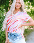 Cali Abstract Short Sleeve Blouse