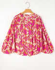 Floral Batwing Sleeve Button-Up Shirt