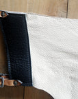Hilason Western Bull Riding Chinks Chaps Rodeo Bronc Smooth Leather White Adult