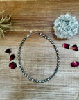 14 inch 6 mm and 3 mm Sterling Silver Pearls choker necklace