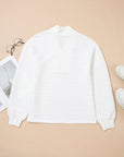 Nyomi Color Textured Zip Pullover