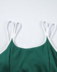 Plus Size Ribbed Contrast Trim Tankini Swimsuit Set