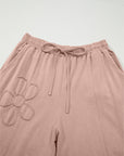 Floral Patch Mineral Wash Terry Knit Pants