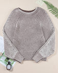 Stripe Ribbed Knit Boat Neck Sweater