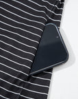 Stripe Ruffle Sleeve Crewneck T-Shirt Mini Dress