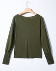 Solid Extended Cuff Long Sleeve Top