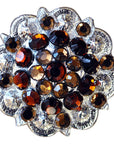 Brown And Topaz Crystals Berry Headstall Saddle Tack Cowgirl Hilason