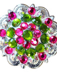 Peridot Green Fuchsia Crystals Berry Headstall Saddle Hilason