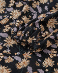 Floral Smocked V-Neck Bubble Sleeve Babydoll Dress