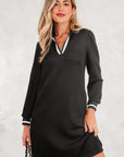 Edith Sleeve Shift Mini Dress