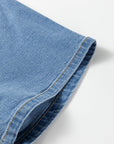 Denim Elastic Waist Short Sleeve Mini Dress