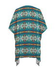 Baha Ranch Teal Aztec Duster Kimono Coverup