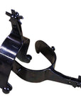 Hilason Black Steel Men Rodeo Spurs 5 Points Notched Rowels