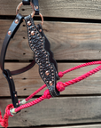 Red Honeycomb Tooled Lariat & Leather Combo Halter