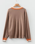 Scarlett Striped Trim Varsity Sweater