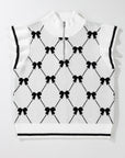 Bow Quarter-Zip Short Sleeve Sweater