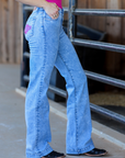 MIA TROUSERS - ACID WASH PINK POCKET