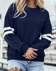 Varsity Stripe Drop Shoulder Oversized Sweatshirt