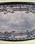 HILASON Western Horse Headstall Breast Collar Set Tack Genuine American Leather Barb Wire Rough Out Black