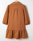 Danielle Zip Collar Textured Mini Dress
