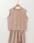 Mineral Wash Tank Top and Lined Split Skirt Set