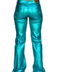 SIGNATURE TROUSERS - TURQUOISE METALLIC