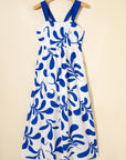 Floral Crisscross Tie-Back Sleeveless Maxi Dress