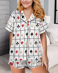 Baha Ranch Vegas Gambling Satin Ruffle Pajama Set