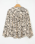 Floral Batwing Sleeve Button-Up Shirt