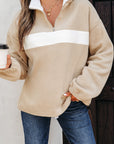 Nicole Colorblock Patchwork Zipped Pullover