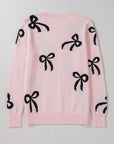Pink Bow Knitted Loose Fit Sweater