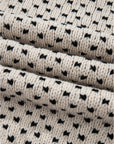 Bow Tie Ribbed Edge Crewneck Long Sleeve Sweater