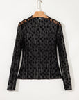 Adalynn Sheer Floral Lace Long Sleeve Top