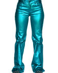 SIGNATURE TROUSERS - TURQUOISE METALLIC