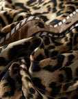 Leopard Collared 3/4 Sleeve Shirt and Pants Set