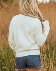Western Tinsel Boots Crew Neck Sweater
