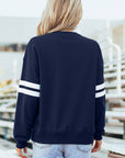 Varsity Stripe Drop Shoulder Oversized Sweatshirt
